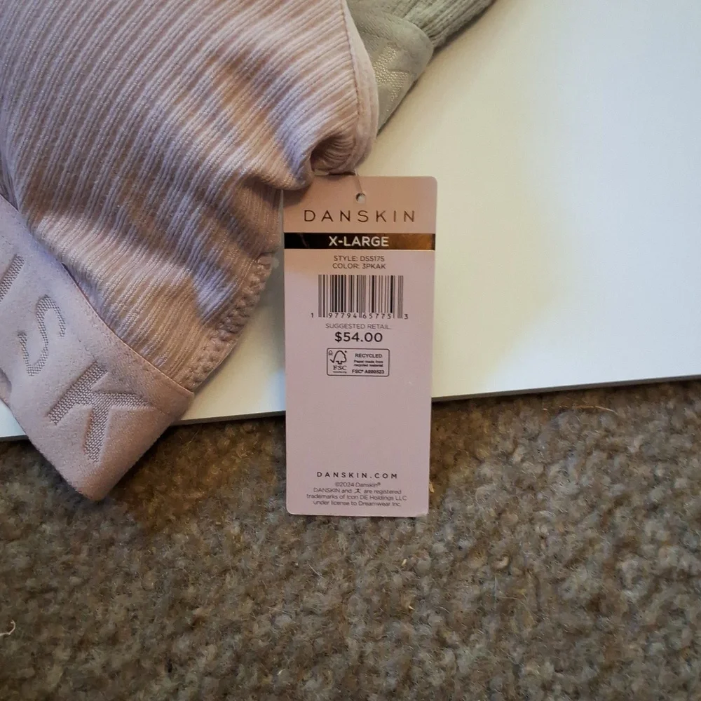 Danskin Ribbed Bralette Set - Gray and Pink - Picture 5 of 5